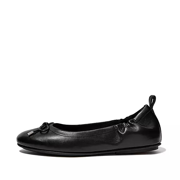 Ballerine Donna FitFlop ALLEGRO Bow Metallic Pelle Nere | 11524983