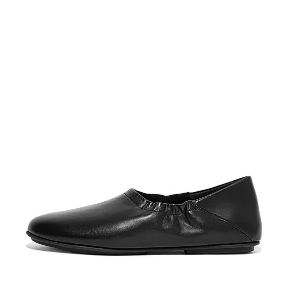 Ballerine Donna FitFlop ALLEGRO Fold-Down Back Pelle Nere | 60115670
