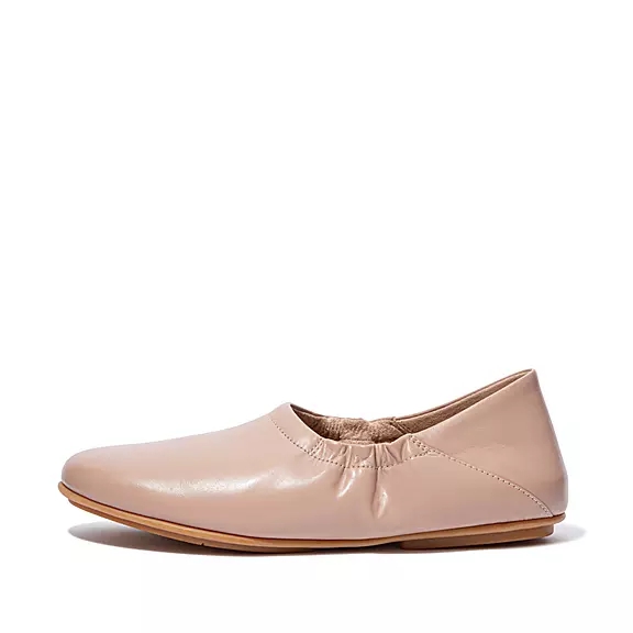 Ballerine Donna FitFlop ALLEGRO Fold-Down Back Pelle Beige | 70288518