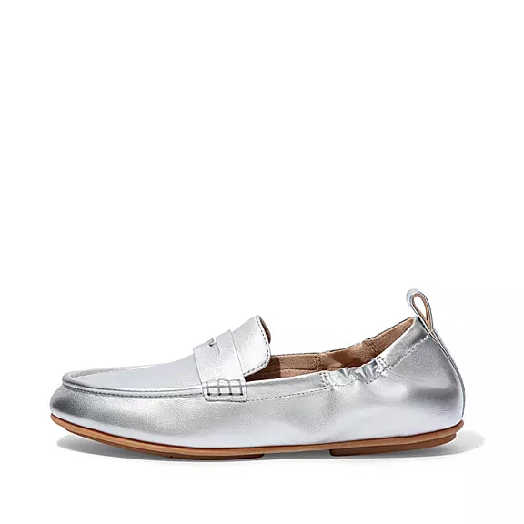 Mocassini Donna FitFlop ALLEGRO Metallic Pelle Penny Argento | 58461255