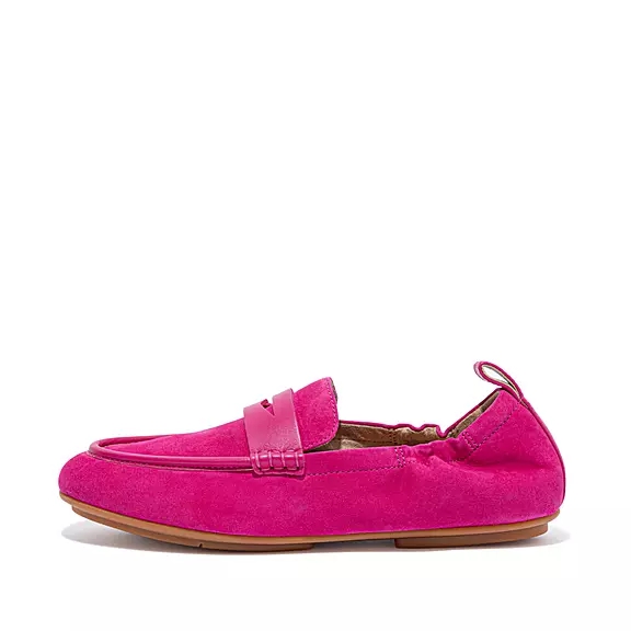 Mocassini Donna FitFlop ALLEGRO Pelle Scamosciata Penny Fucsia Rosa | 40817472