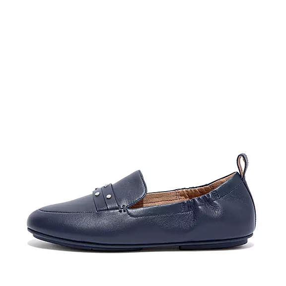 Mocassini Donna FitFlop ALLEGRO Studded Pelle Blu Marino | 34667433