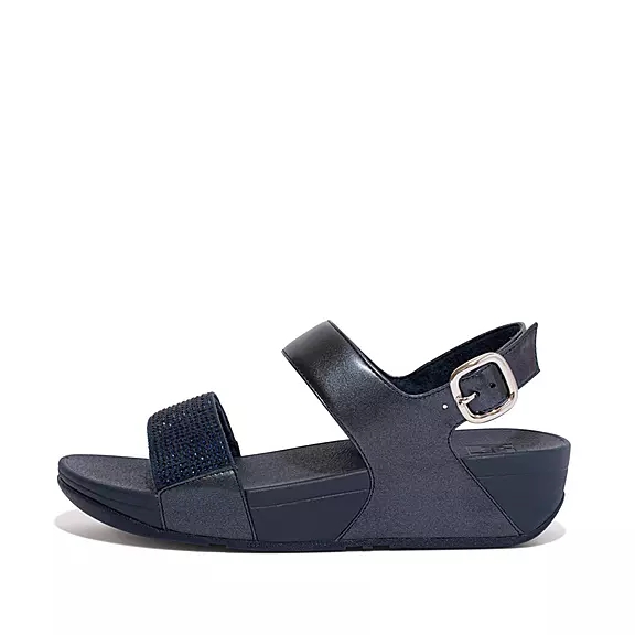 Sandali Con Cinturino Sul Retro Donna FitFlop LULU Crystal Blu Marino | 46586548