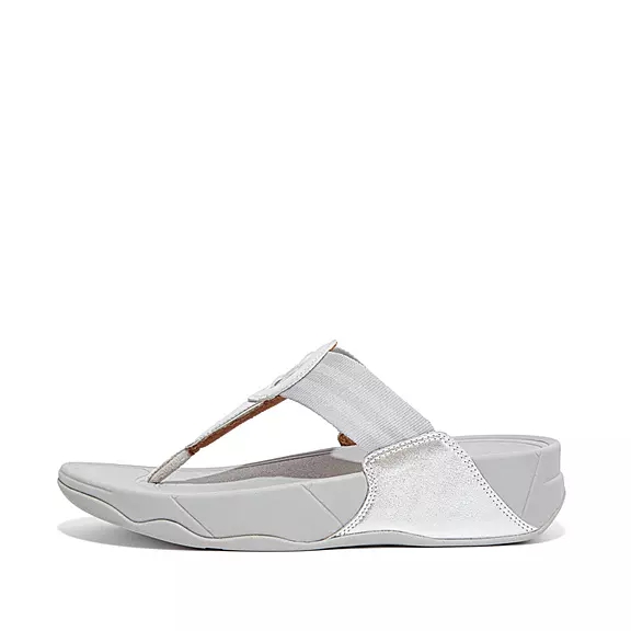 Sandali Con Puntale Donna FitFlop WALKSTAR Webbing Argento | 13041378