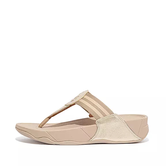 Sandali Con Puntale Donna FitFlop WALKSTAR Webbing Oro | 30105071