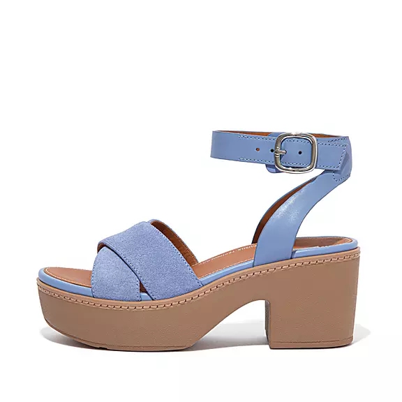 Sandali Con Zeppa Donna FitFlop PILAR Pelle Scamosciata-Mix Lavanda | 68728159