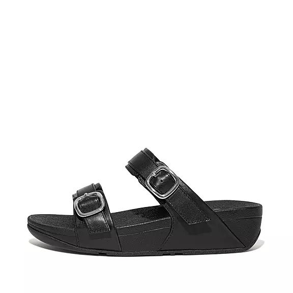 Sandali Donna FitFlop LULU Adjustable Pelle Nere | 51699944