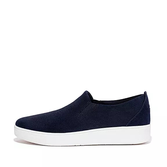 Scarpe Da Ginnastica Donna FitFlop RALLY Pelle Scamosciata Slip-On Blu Marino | 32614138