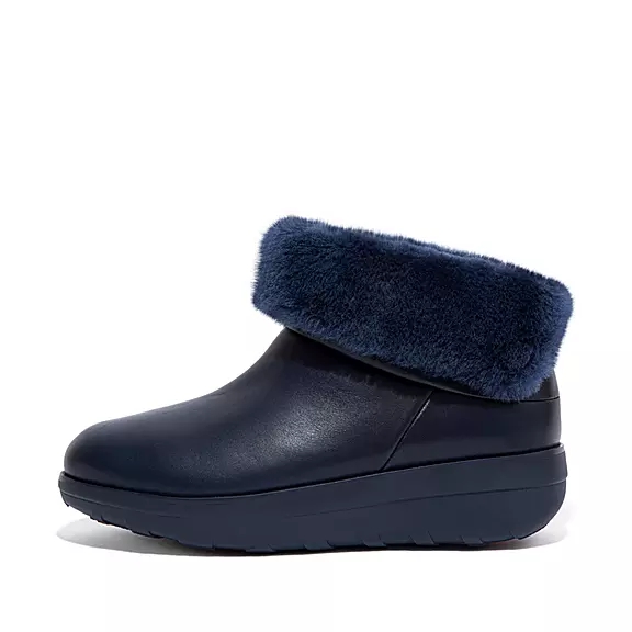 Stivaletti Donna FitFlop MUKLUK SHORTY Impermeabili Shearling-Foderati Blu Marino | 89544459