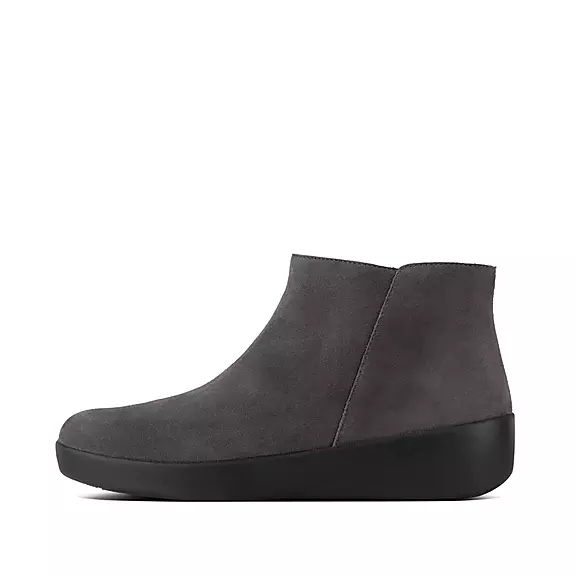 Stivaletti Donna FitFlop SUMI Pelle Scamosciata Grigie | 27517231
