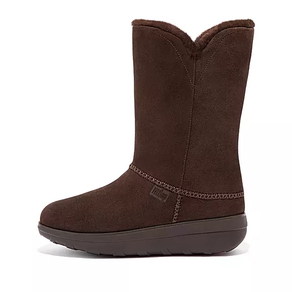 Stivali Donna FitFlop MUKLUK Shearling-Foderati Pelle Scamosciata Calf Marroni | 95647088