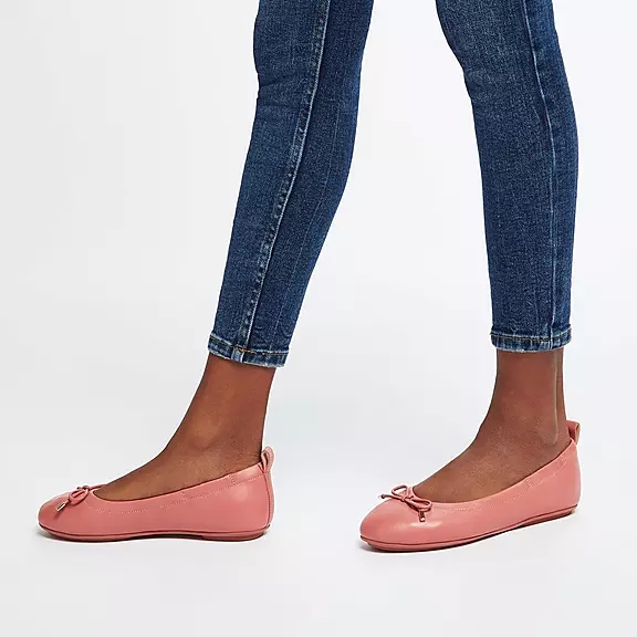 Ballerine Donna FitFlop ALLEGRO Bow Metallic Pelle Rosa | 88309335