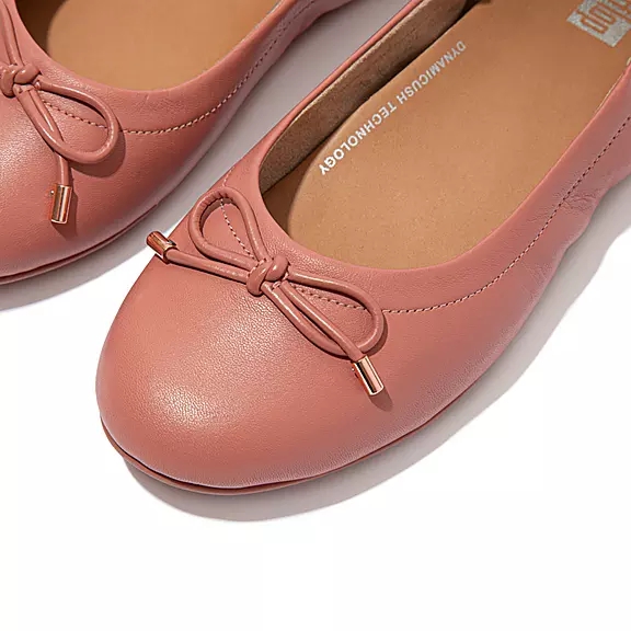 Ballerine Donna FitFlop ALLEGRO Bow Metallic Pelle Rosa | 88309335