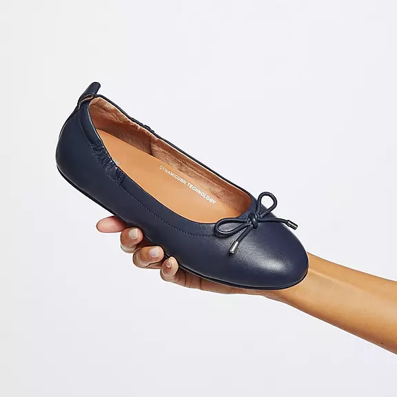 Ballerine Donna FitFlop ALLEGRO Bow Metallic Pelle Blu Marino | 98701452