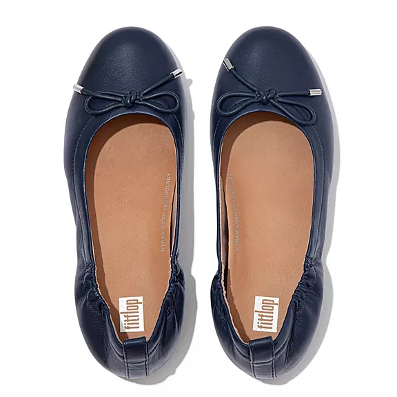 Ballerine Donna FitFlop ALLEGRO Bow Metallic Pelle Blu Marino | 98701452