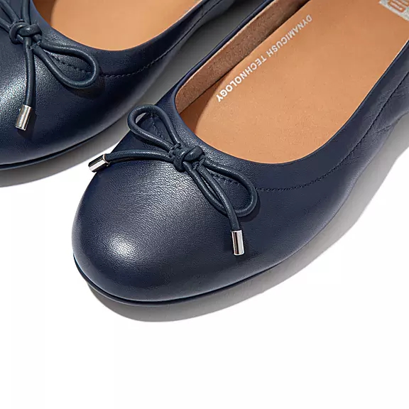 Ballerine Donna FitFlop ALLEGRO Bow Metallic Pelle Blu Marino | 98701452