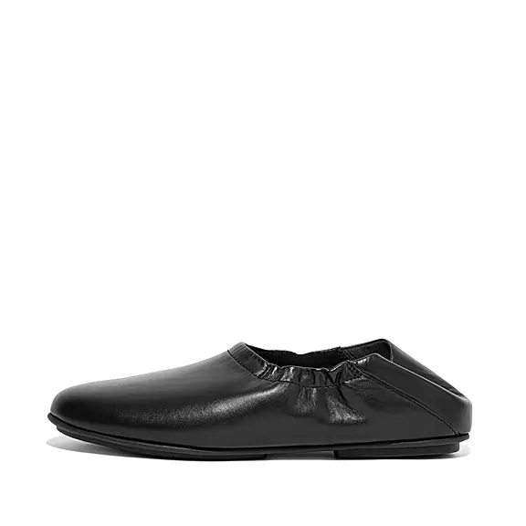 Ballerine Donna FitFlop ALLEGRO Fold-Down Back Pelle Nere | 60115670