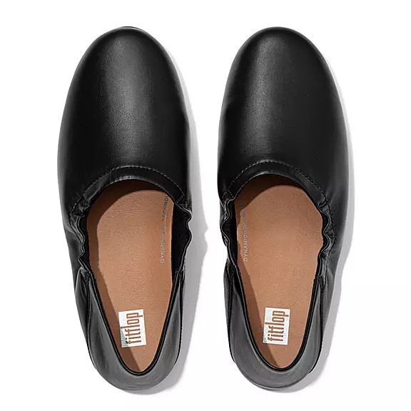 Ballerine Donna FitFlop ALLEGRO Fold-Down Back Pelle Nere | 60115670