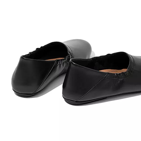 Ballerine Donna FitFlop ALLEGRO Fold-Down Back Pelle Nere | 60115670