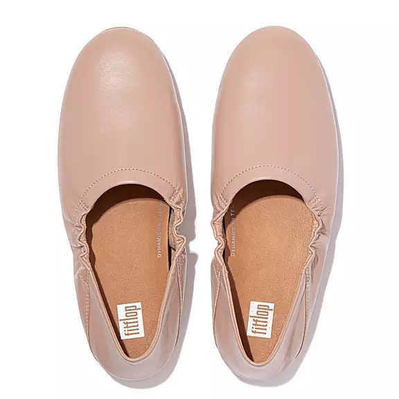 Ballerine Donna FitFlop ALLEGRO Fold-Down Back Pelle Beige | 70288518