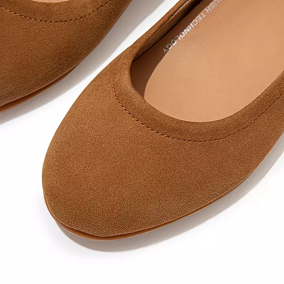 Ballerine Donna FitFlop ALLEGRO Pelle Scamosciata Marroni Chiaro | 43300996