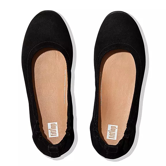 Ballerine Donna FitFlop ALLEGRO Pelle Scamosciata Nere | 58291450