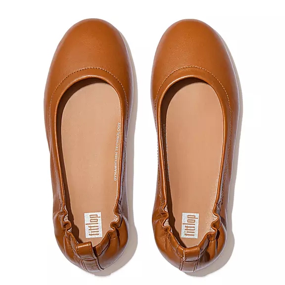 Ballerine Donna FitFlop ALLEGRO Soft Pelle Marroni Chiaro | 10492356