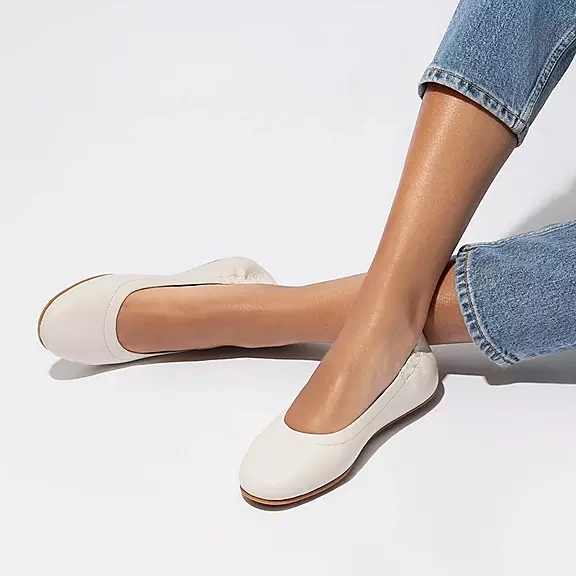 Ballerine Donna FitFlop ALLEGRO Soft Pelle Bianche | 78155153