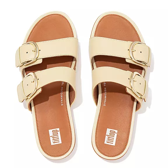 Ciabatte Donna FitFlop GRACIE Fibbia Pelle Gialle | 34006609