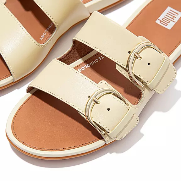 Ciabatte Donna FitFlop GRACIE Fibbia Pelle Gialle | 34006609