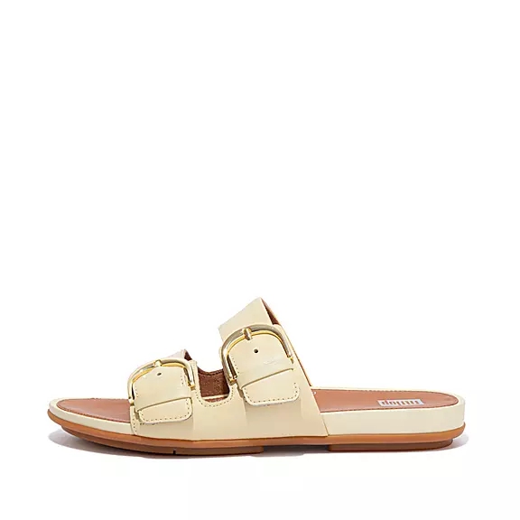 Ciabatte Donna FitFlop GRACIE Fibbia Pelle Gialle | 34006609