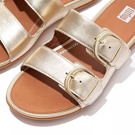 Ciabatte Donna FitFlop GRACIE Fibbia Pelle Oro | 76884313