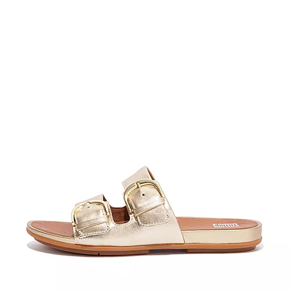 Ciabatte Donna FitFlop GRACIE Fibbia Pelle Oro | 76884313