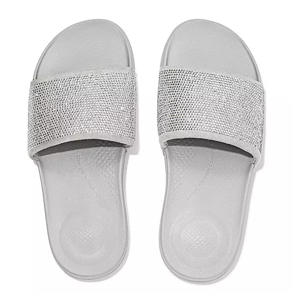 Ciabatte Donna FitFlop IQUSHION Acqua-Resistant Crystal Argento | 44117909