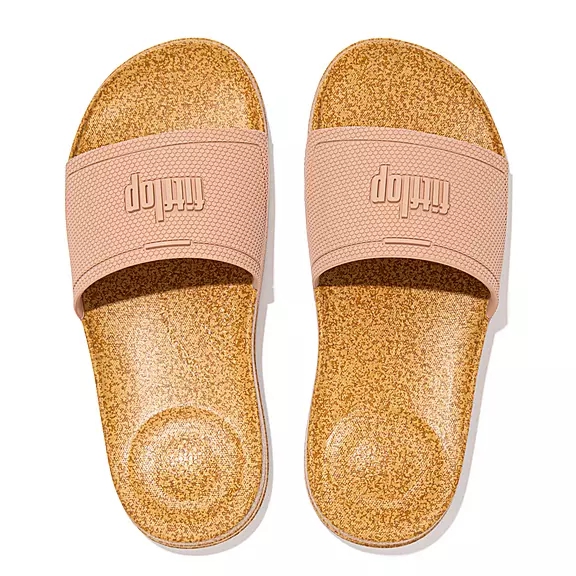 Ciabatte Donna FitFlop IQUSHION Cork-Print Beige | 19768647