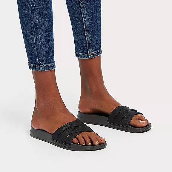 Ciabatte Donna FitFlop IQUSHION Multi-Cinturino Nere | 39897107
