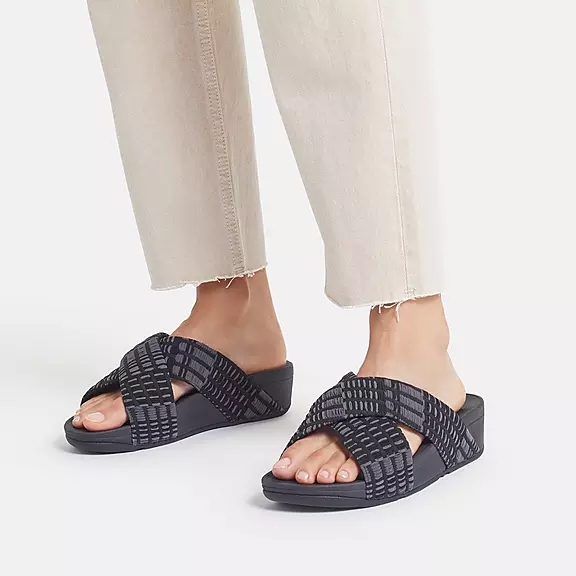 Ciabatte Donna FitFlop LULU Art-Denim Cross Nere | 86504296