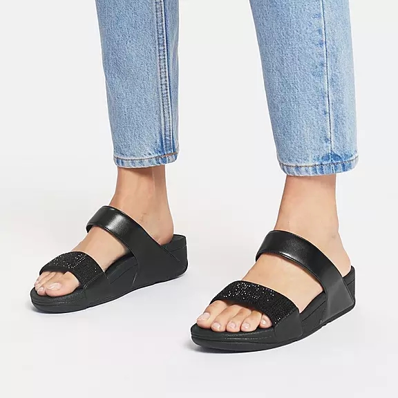 Ciabatte Donna FitFlop LULU Crystal Nere | 18920368