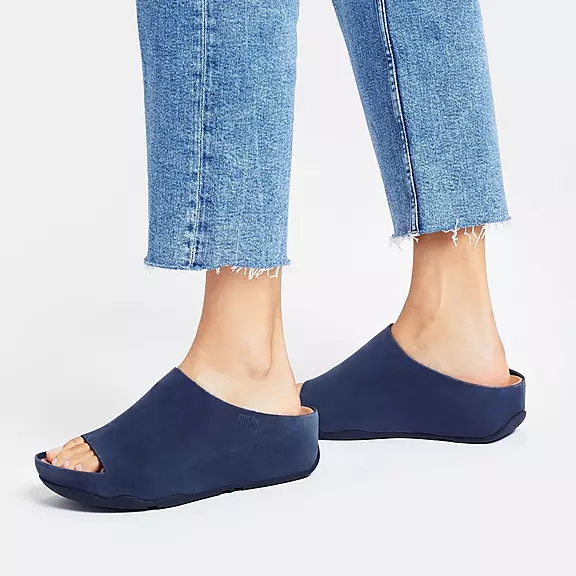 Ciabatte Donna FitFlop SHUV Nubuck Blu Marino | 40402349