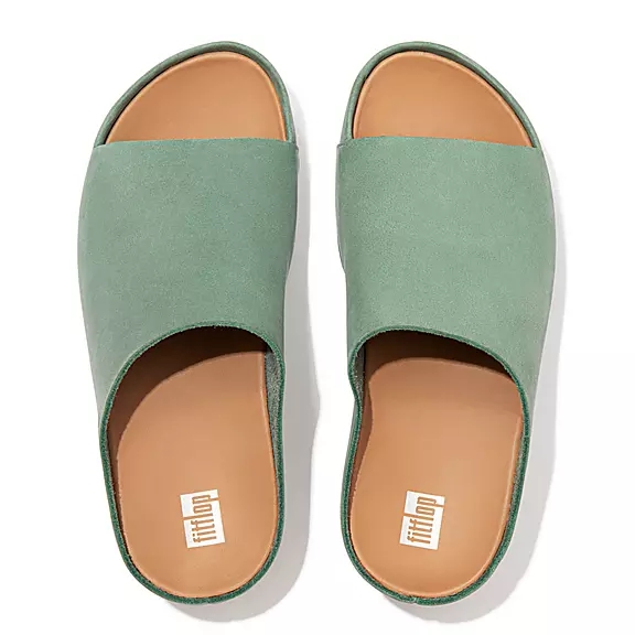 Ciabatte Donna FitFlop SHUV Nubuck Verdi | 18575618