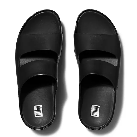 Ciabatte Donna FitFlop SHUV Two-Bar Pelle Nere | 44276247
