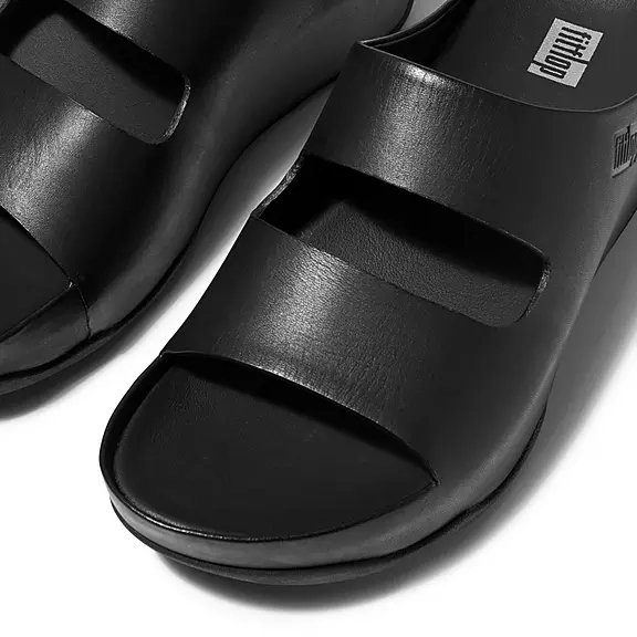Ciabatte Donna FitFlop SHUV Two-Bar Pelle Nere | 44276247