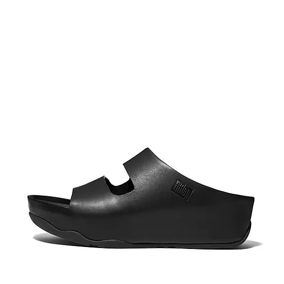 Ciabatte Donna FitFlop SHUV Two-Bar Pelle Nere | 44276247