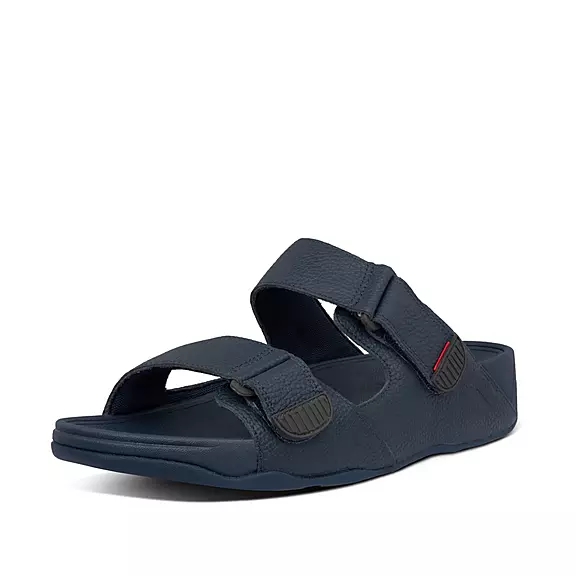 Ciabatte Uomo FitFlop GOGH MOC Adjustable Pelle Blu Marino | 48753790
