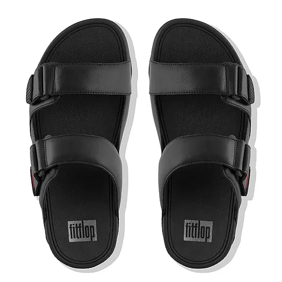 Ciabatte Uomo FitFlop GOGH MOC Adjustable Pelle Nere | 95881437