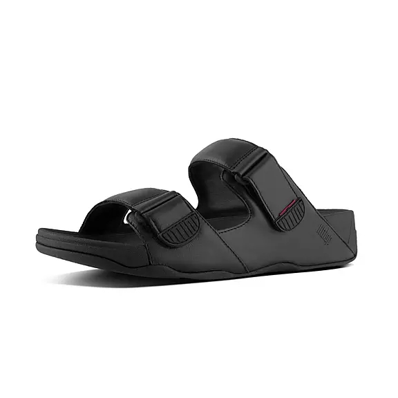 Ciabatte Uomo FitFlop GOGH MOC Adjustable Pelle Nere | 95881437