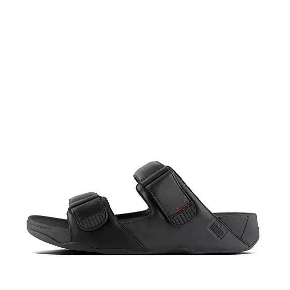 Ciabatte Uomo FitFlop GOGH MOC Adjustable Pelle Nere | 95881437