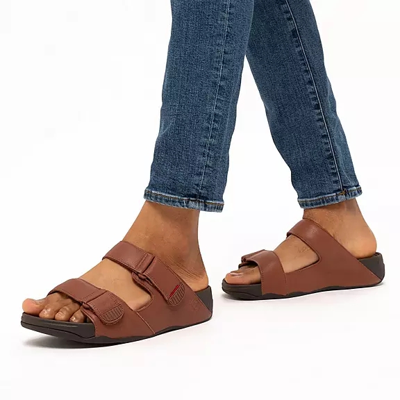 Ciabatte Uomo FitFlop GOGH Pelle Marroni Scuro | 10070906