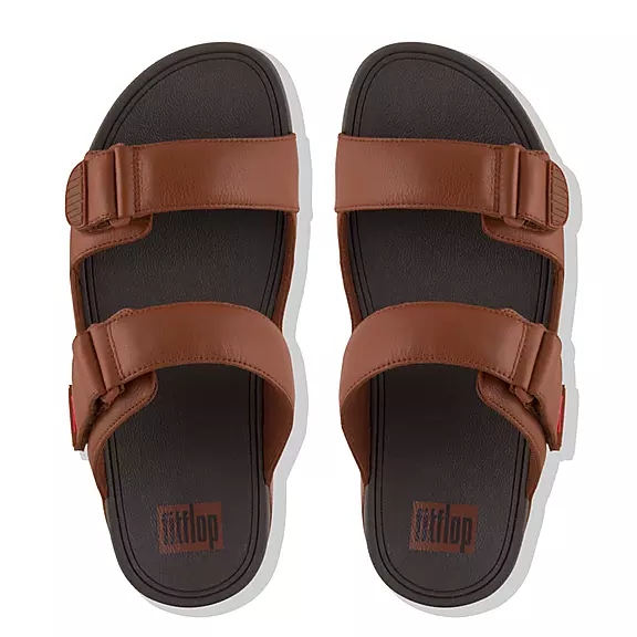 Ciabatte Uomo FitFlop GOGH Pelle Marroni Scuro | 10070906