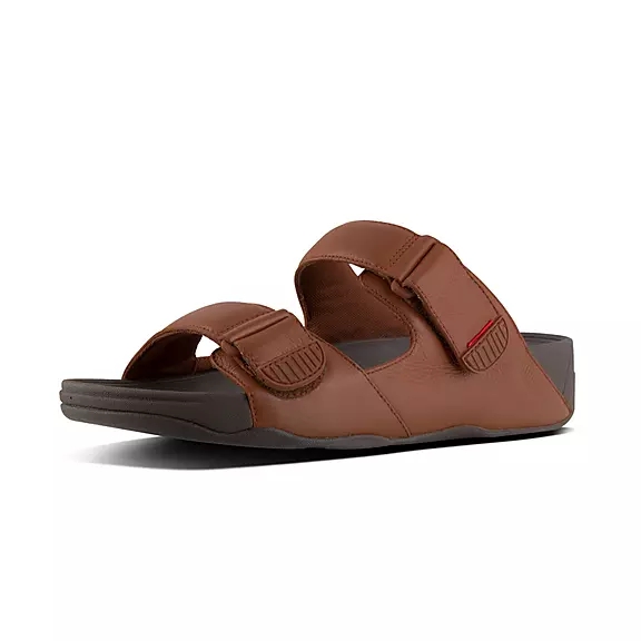 Ciabatte Uomo FitFlop GOGH Pelle Marroni Scuro | 10070906
